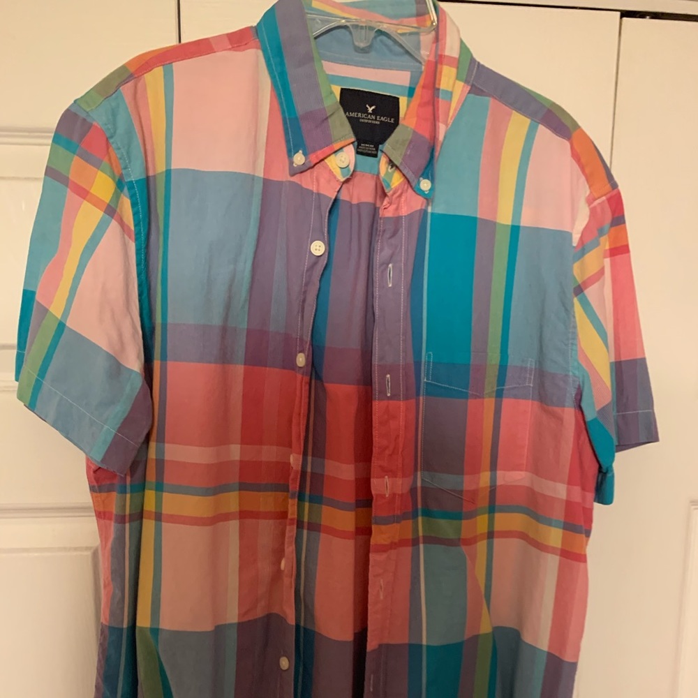 American eagle patch work short sleeve t shirt